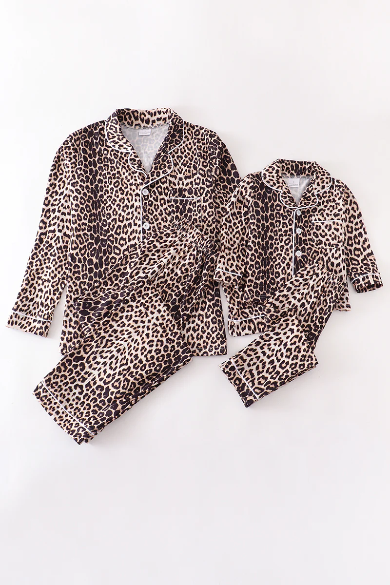 Leopard Button Up Pajamas