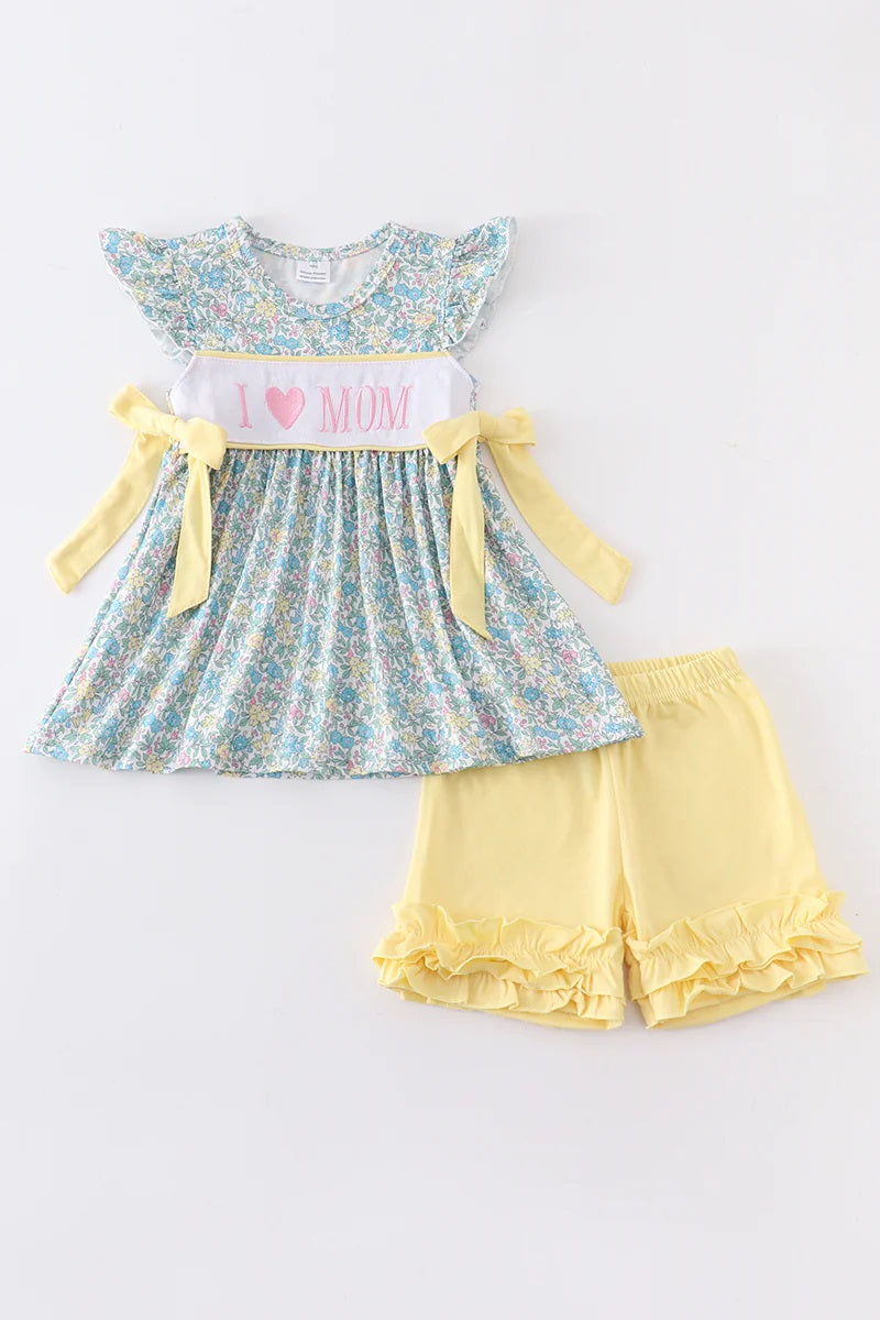 Yellow Floral Love Mom Set